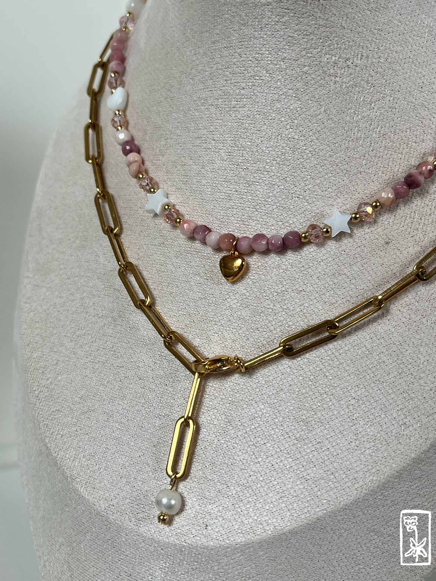 Goldene Edelstahlkette mit Süßwasserperle