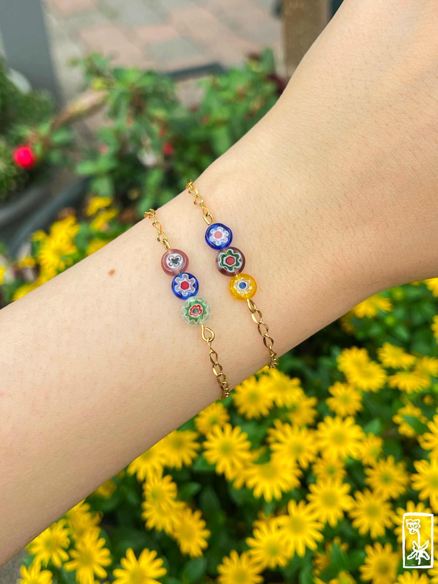 Sommerliche "Millefiori" Armbänder